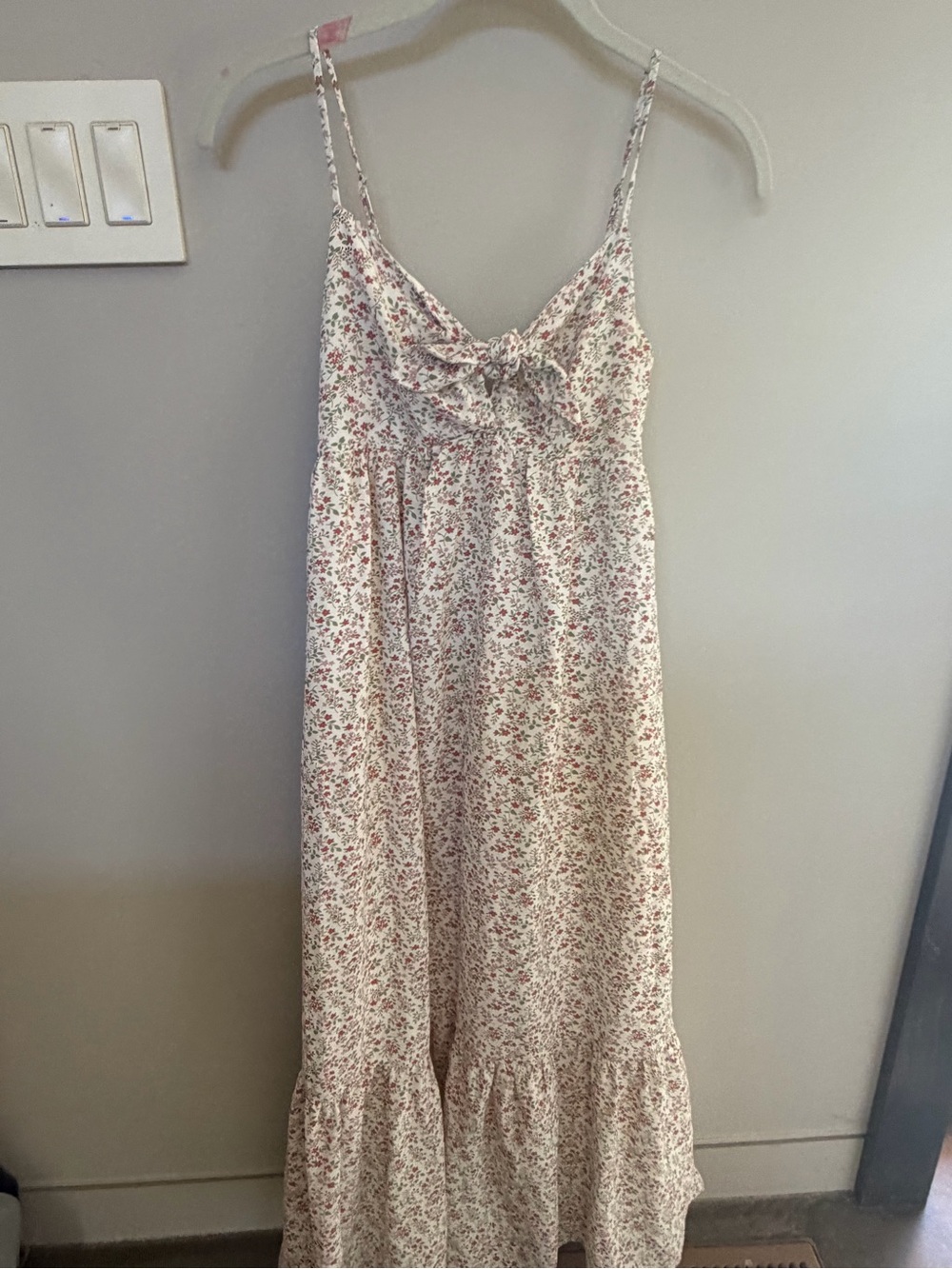 Lulu's Cream Maxi Dress with Pink Floral Print - Picture 1 of 2